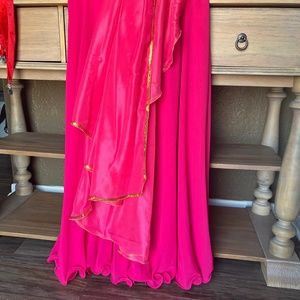 Pink Chiffon Dance Skirt & Matching Veil